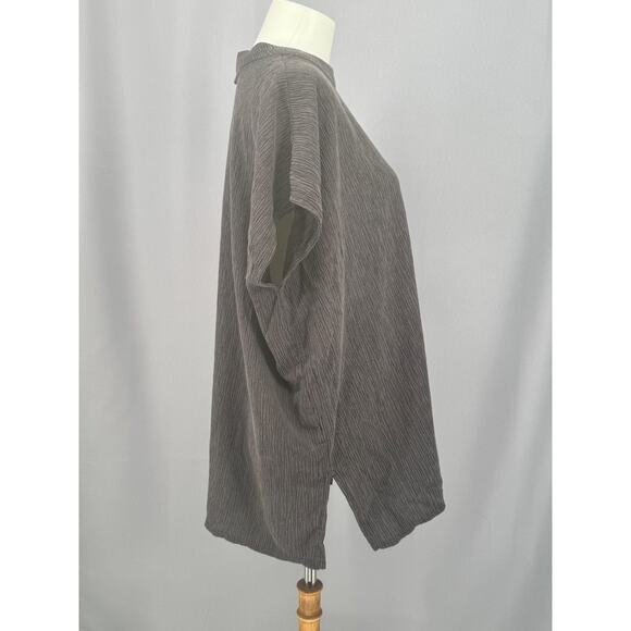 Eileen Fisher Shirt Womens Large Crinkle Knit Tencel Lyocell Relaxed Fit Top - Picture 2 of 10